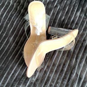 Clear chunky heels